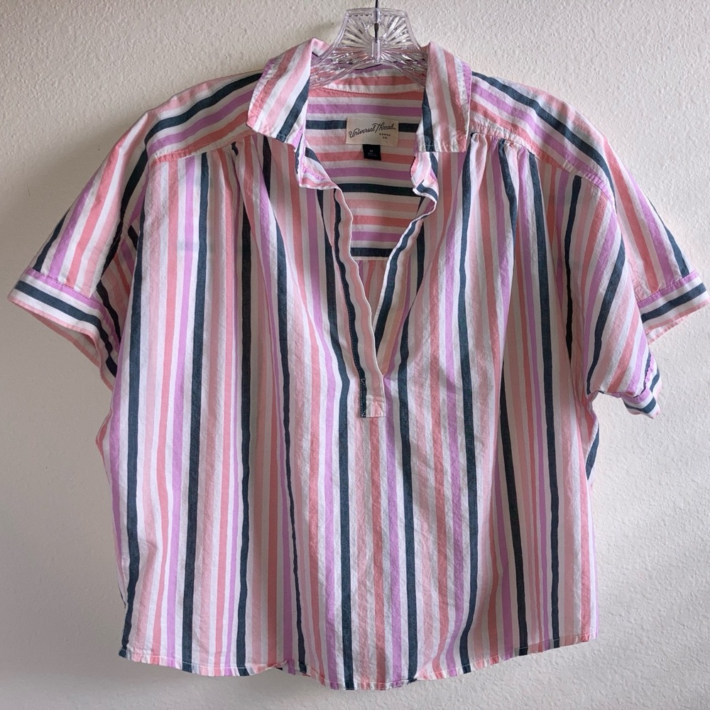Universal Thread Striped Short Sleeve Top